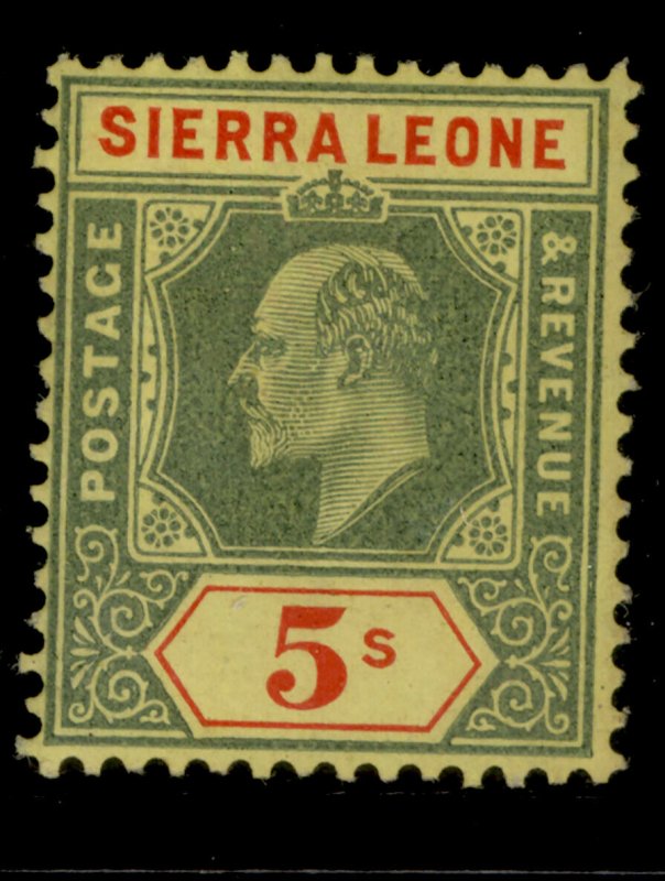 SIERRA LEONE EDVII SG110, 5s green and red/yellow, M MINT. Cat £50.