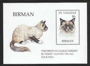 Saint Vincent Cats 2155 Souvenir Sheet MNH VF 