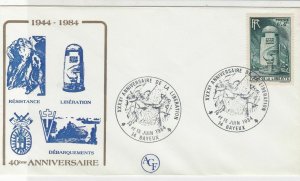 France WW2 Liberation 40th Ann. 14 Bayeux Slogan Cancel Stamps Cover ref R 19226