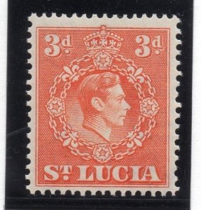 St Lucia 1938-48 Early Issue Fine Mint Hinged 3d. 039044