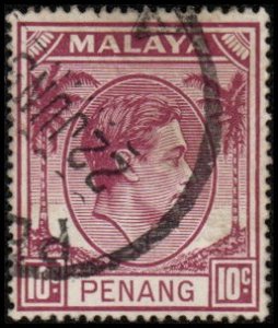 Penang 11 - Used - 10c George VI (1949)