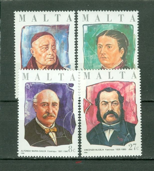 MALTA 1986  PORTRAITS  #682-685 SET MNH.