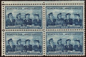 SC#1013 3¢ Service Women Block of Four (1952) MNH