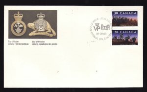 Canada-Sc#1250a-stamps on FDC-Canadian Infantry Regiments-1989-