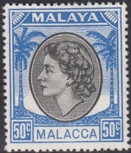 Malaya Malacca 1954-55 MH Sc 41 50c Elizabeth II