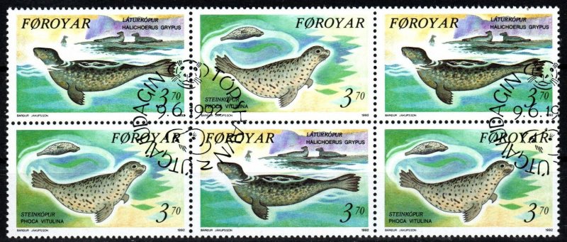 Faroe Islands #240a F-VF Used Booklet Pane CV $17.50 (X9079L)