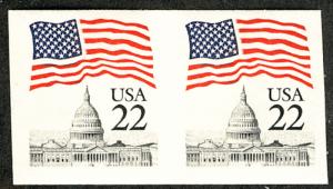 US #2115f IMPERF PAIR, SUPER JUMBO mint never hinged, very large margins,  SU...