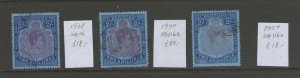 Bermuda 1938 KGVI Sc 123,123a,123b (123a tear) FU