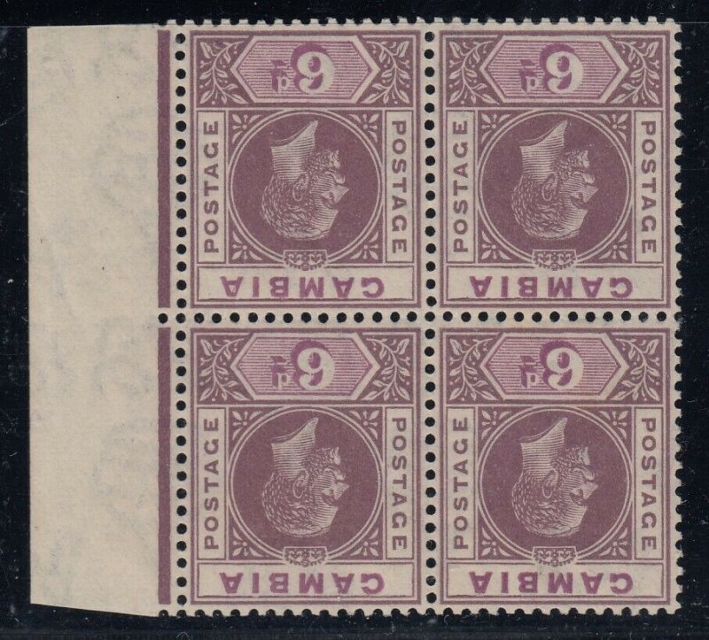 Gambia, SG 114x, MNH block of four Watermark Reversed variety