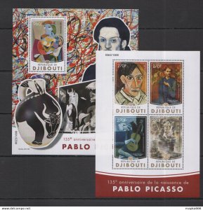 2016 Djibouti Art Paintings Anniversary Pablo Picasso Kb+Bl ** Dj002