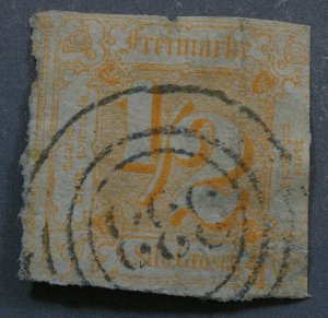 Thurn and Taxis #17 FN Used Cancel Numeral in Rings Dark Orange