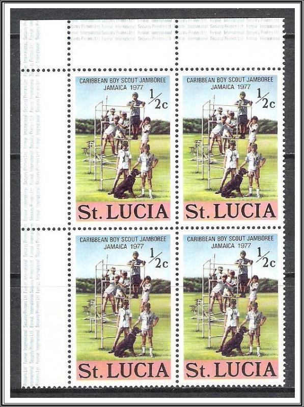 St Lucia #419 Scouts Corner Block MNH