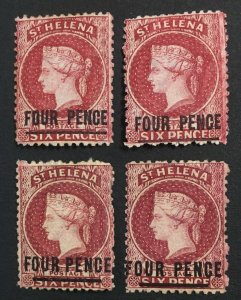 MOMEN: ST HELENA SG #13(2),14-15 P12.5 MINT OG H LOT #60438