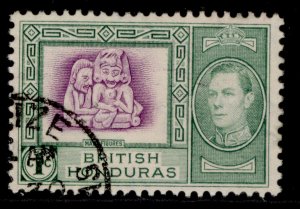 BRITISH HONDURAS GVI SG150, 1c bright magenta & green, FINE USED.