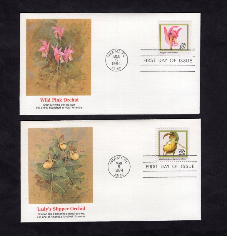 2076-2079 American Orchids, set/4 FDC Fleetwood