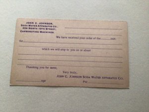 U. S. Soda Water Apparatus Company Carbonating  1897 postal card 67137