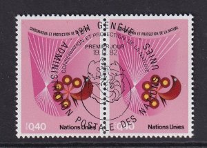 United Nations  Geneva  #111 cancelled 1982 nature protection 40c  pair