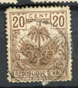 HAITI; 1890s classic Palm Tree issue fine used 20c. value