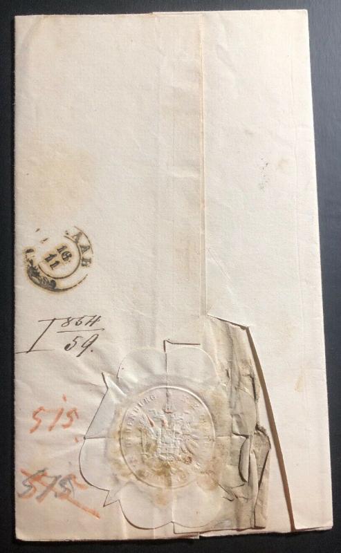 1854 Sopron Ödenburg Austria Hungary Empire Letter Cover To Raab