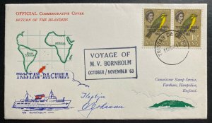 1963 Tristan Da Cunha First Day Cover To Fareham England Voyage Of MV Bornholm