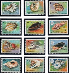 Aitutaki 82-93 - Mint-NH - Seashells (1974) (cv $28.00)