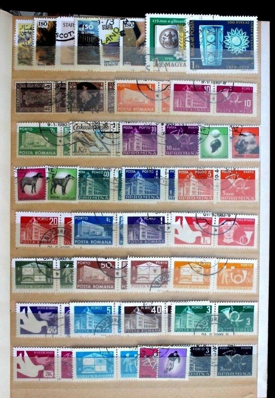 Wordwide Stamp Collection Lot 1000 MNH, MH, Used Vintage Stock Book Album