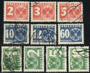 Austria Coat of Arms Postage Due Stamps Europe 1935 Used Mint LH