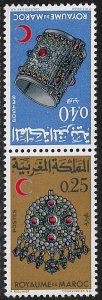 Morocco #191-2 MNH Tete-Beche Pair - Red Cross Society - Jewelry