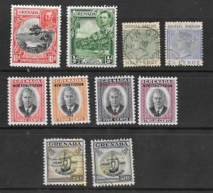 GRENADA  Mint & Used Lot of 10 Different stamps 2018 CV $9.25