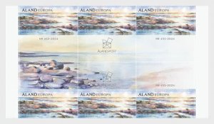 Aland islalnds 2024 SEPAC Beautiful Aland block of 6 stamps and all labels MNH