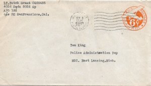 APO 182, Guam to East Lansing, MI 1945 Airmail (M5709)