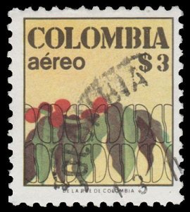 COLOMBIA AIRMAIL STAMP 1977 - 78. SCOTT # C640. USED. # 5