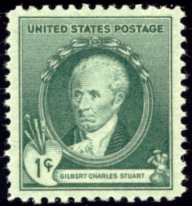 US 884 1c 1940 Gilbert Charles Stuart American Artist PSAG grade 100 NH