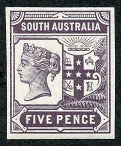 South Australia 1894 5d Colour Trial in light purple no wmk Paper Fresh U/M