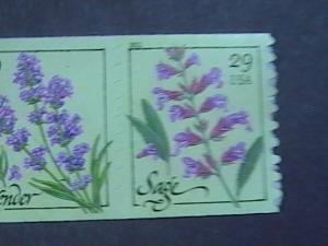 U.S.# 4513-4517-MINT/NEVER HINGED- COIL STRIP OF 5--FLOWER/HERBS --2011