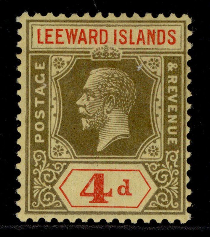 LEEWARD ISLANDS GV SG52, 4d black & red/pale yellow, M MINT.