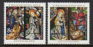 Germany 1995 Stained Glass Christmas VF MNH (B790-1)