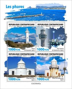 C A R - 2023 - Lighthouses - Perf 4v Sheet -Mint Never Hinged