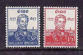 Ireland-Sc#161-2-unused hinged set-Admiral William Brown-1957-