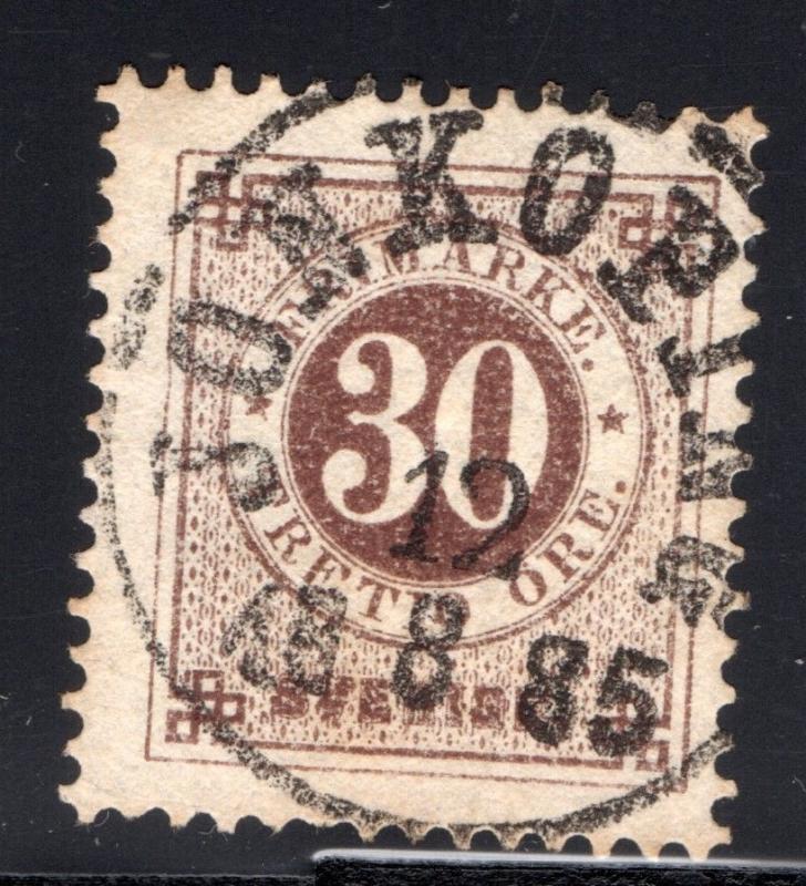 SWEDEN SVERIGE USED STAMP FACIT #35 CIRCLE TYPE P.13 CANCEL JONKOPING 1885