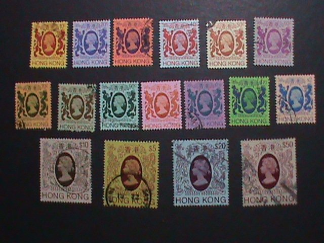 ​HONG KONG-1982- SC#388-403 QUEEN ELIZABETH II POSTAGE STAMPS SET USED VF