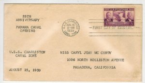 1939 PANAMA CANAL TEDDY ROOSEVELT FDC 856 UNLISTED UNKNOWN CACHET