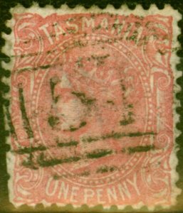 Tasmania 1871 1d Rose-Red SG132Var Wmk 10 Reversed Good Used Scarce