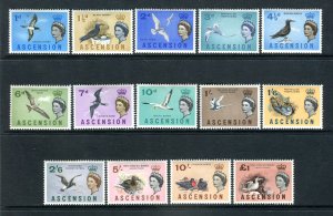 Ascension 1963 QEII. Birds. Complete set of 14. MLH. SG70-83.