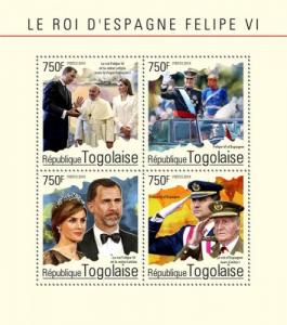 TOGO 2014 SHEET FELIPE VI QUEEN LETIZIA ROYALTY tg14607a