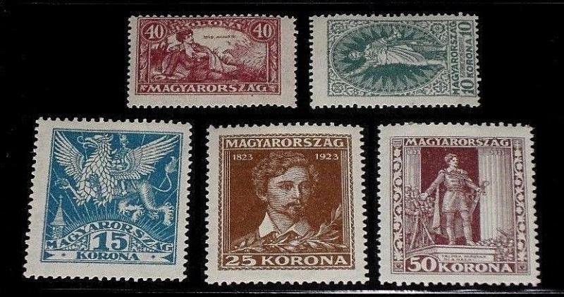 HUNGARY #B72-B76, 1923, SEMI POST SINGLES, MH,NICE! LQQK!