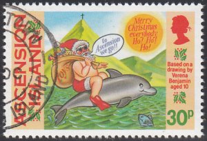 Ascension 1995 used Sc #626 30p Santa on dolphin Christmas