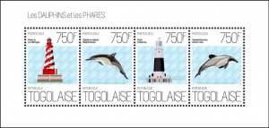 Togo - Lighthouses - Lake Michigan, Alderney - Dolphins - 20H-659