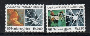 UN Geneva Sc 156-157 1987 Fight Drug Abuse stamp set mint NH