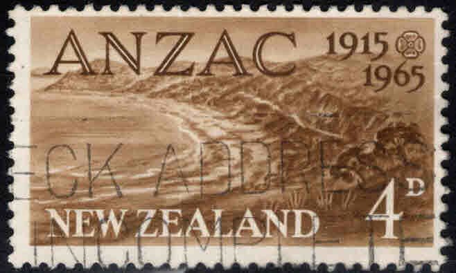 New Zealand Scott 368 Used Anzac stamp 1965